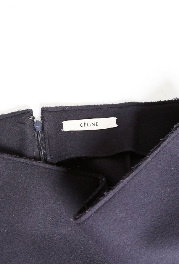 Céline F/W 2010 Leather Pocket Wool Skirt - 5