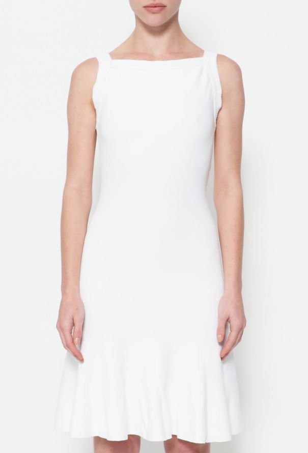Alaïa Embroidered Trim Skater Dress White - 2