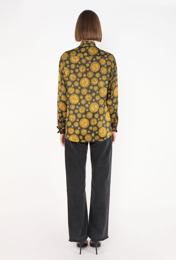 Chanel Coin Print Silk Blouse, 1980s - 5