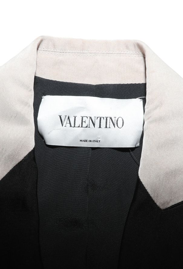 Valentino Ruffled Silk Smoking Blazer - 6