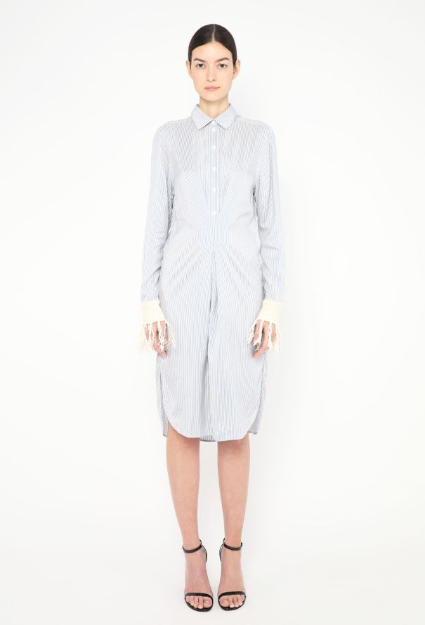 Loewe Fringed Cuff Silk Shirt Dress - 3