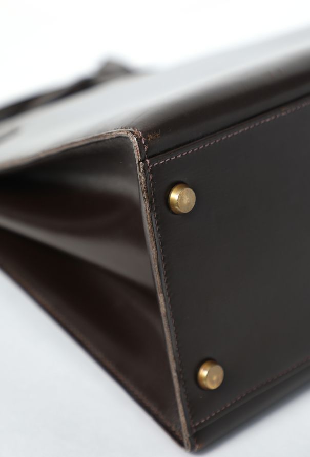 Hermès Rare 1957 Marron Box Kelly Sellier 32 - 12
