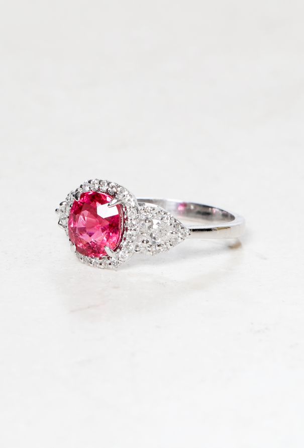 Modern Fine Jewelry 18k Gold, Pink Tourmaline & Diamond Ring - 3