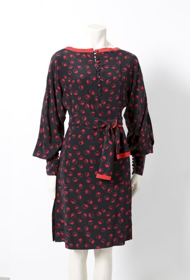 Exquisite Vintage 80's Couture Dice Print Ensemble - 7
