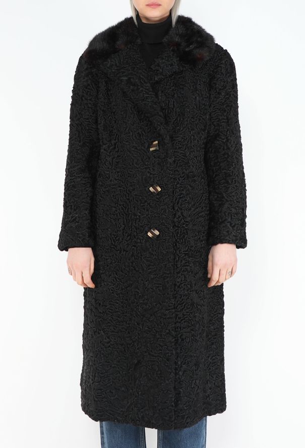 1950s Astrakhan & Mink Fur Coat - 3