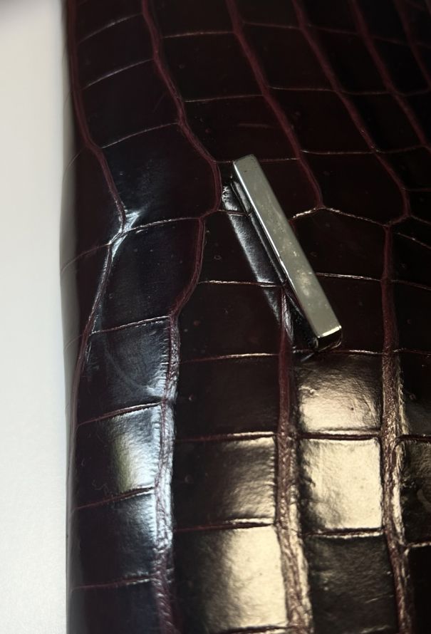 Hermès Bordeaux Crocodile Niloticus Egée Clutch - 16