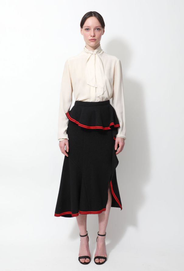 Givenchy F/W 2015 Trim Peplum Wool Skirt - 3