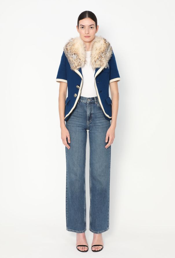 Balenciaga F/W 2007 Collegiate Fur Collar Blazer - 5