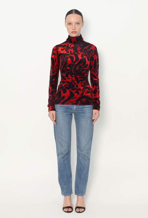 Gianni Versace '90s Velvet Leopard Print Top - 2