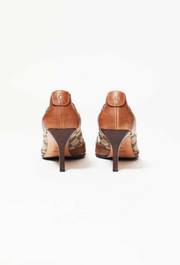 Gucci Early 2000s Monogram Horsebit Pumps - 5