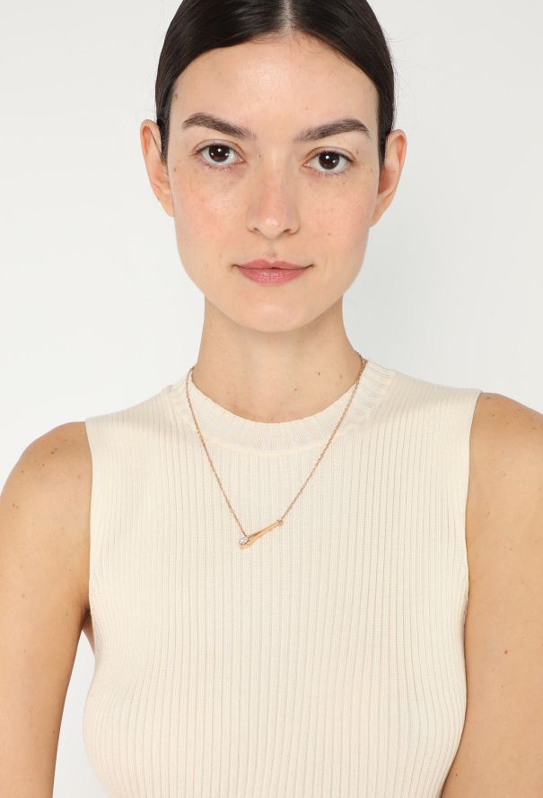 Repossi 18k Rose Gold & Diamond Serti Inversé Necklace - 2
