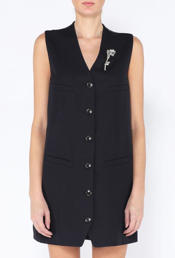 Prada 2024 Gilet Brooch Shift Dress - 1
