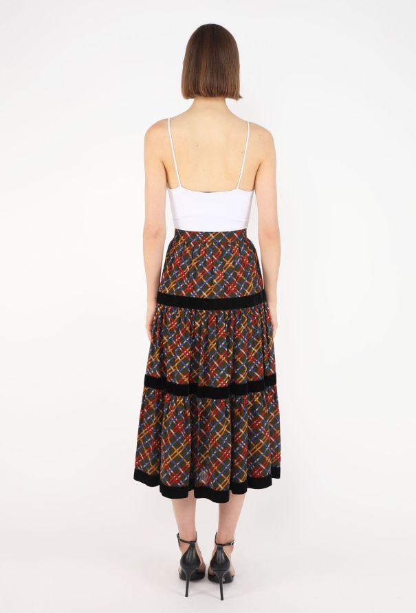Saint Laurent Velvet Trim Peasant Skirt, F/W 1983 - 5