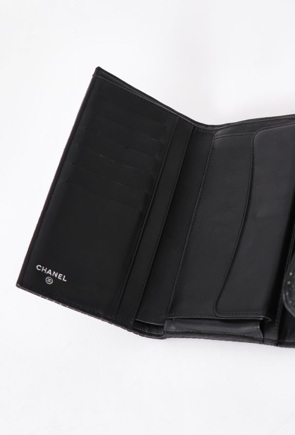 Chanel Black Perforated Flap Wallet - 12