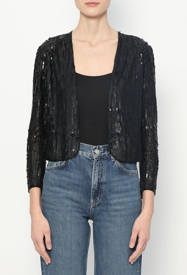 Cropped Sequin Cardigan - 1