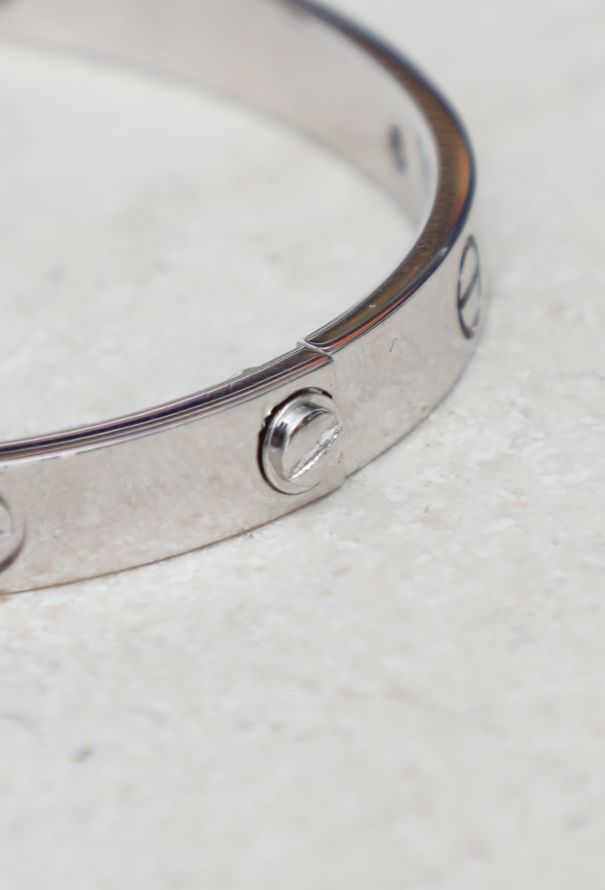 Cartier 18k White Gold Diamond Love Bracelet - 10