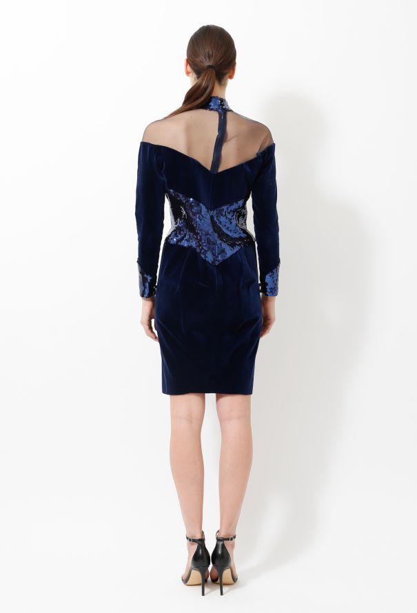 Azzaro 90s Sequin Velvet Evening Dress - 4