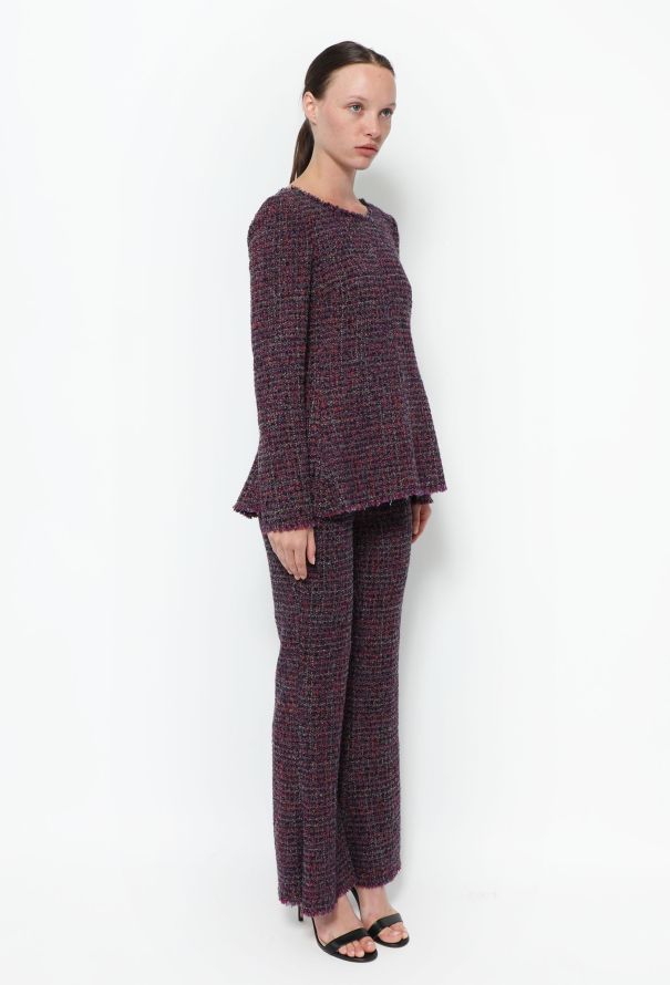 Chanel Frayed Bouclé 'CC' Pant Ensemble - 4