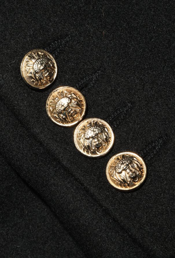 Balmain Notched Cashmere Belted Coat - 8