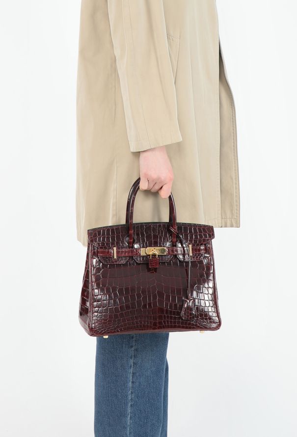 Hermès Exquisite Shiny Bordeaux Niloticus Birkin 30 - 4