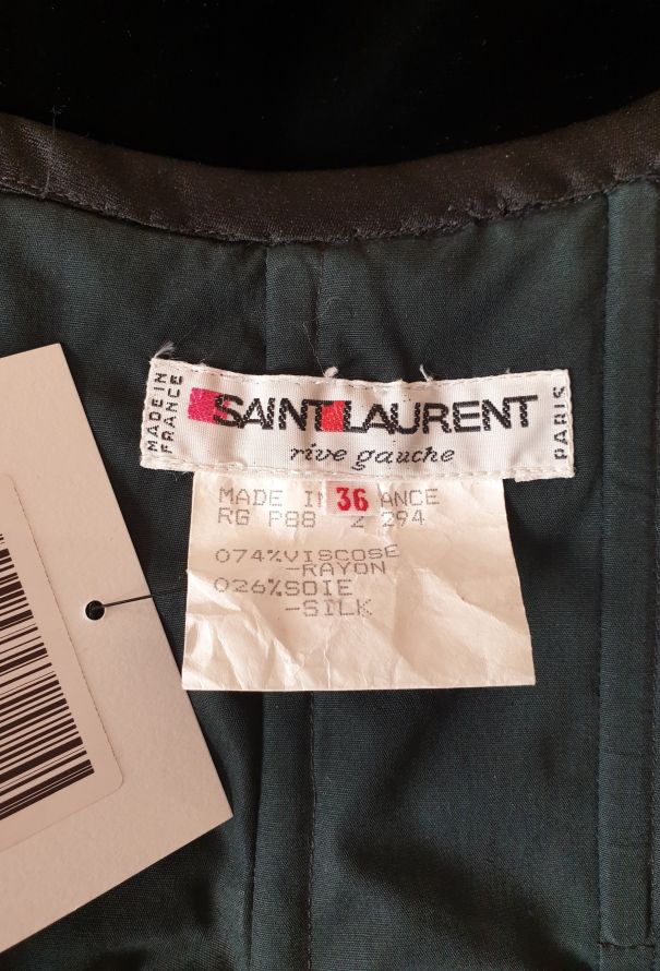 Saint Laurent 1988 Velvet Bustier Dress - 6