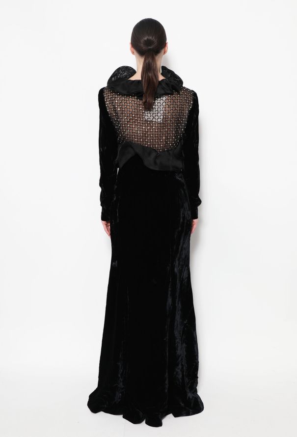 Valentino STUNNING '80s Ruffled Velvet Gown - 3