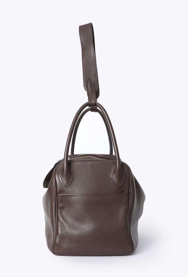 Hermès Chocolat Taurillon Clémence Lindy 30 - 5