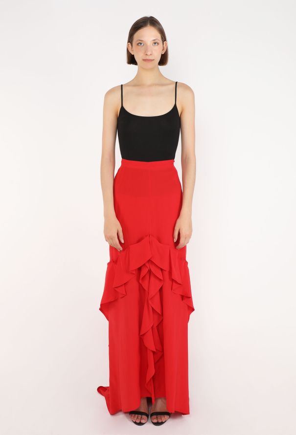 Saint Laurent Ruffled Silk Maxi Skirt, F/W 2003 - 3