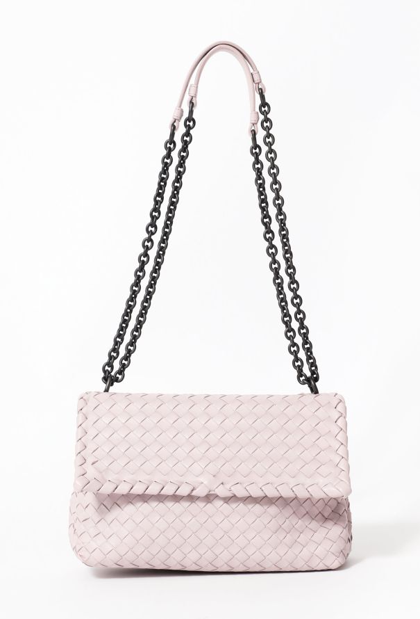 Bottega Veneta Olimpia Intrecciato Shoulder Bag Mauve pink - 1