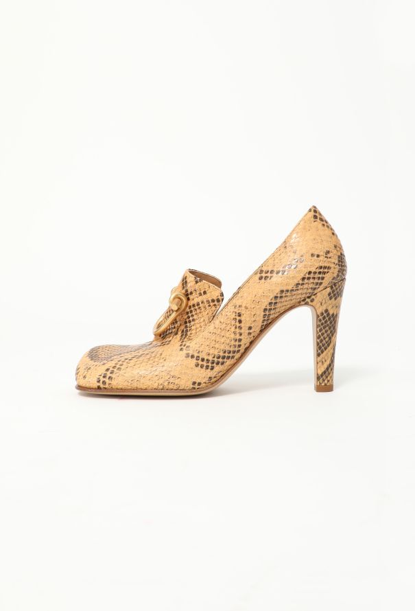 Bottega Veneta 2020 Bloc Python Buckle Heels - 4