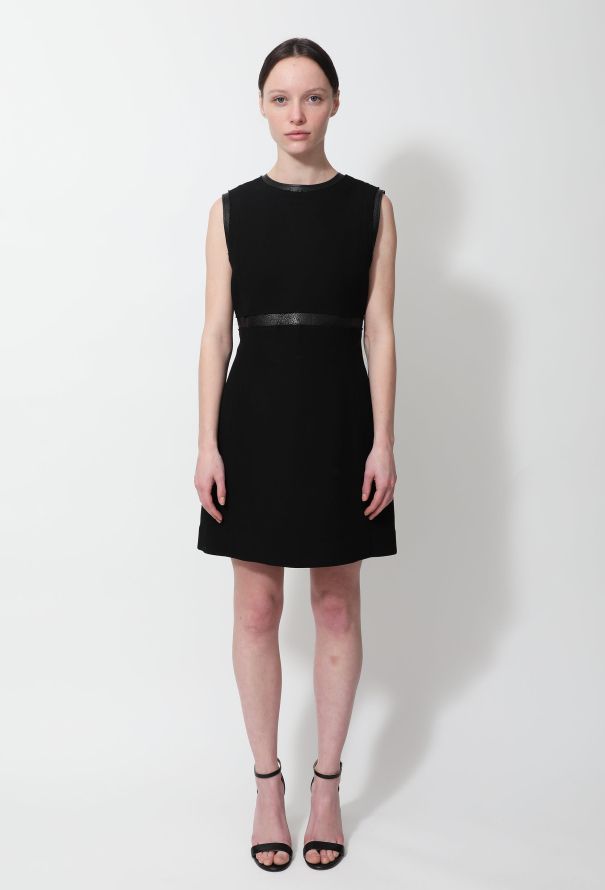 Céline Leather Trim Dress - 2