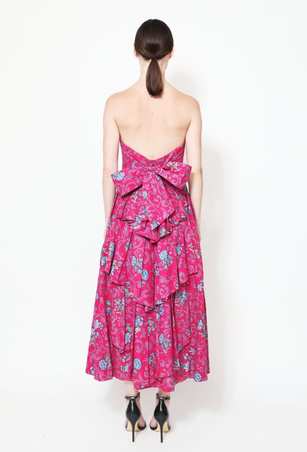 Laura Ashley '80s Floral Belted Cotton Bustier Dress - 5