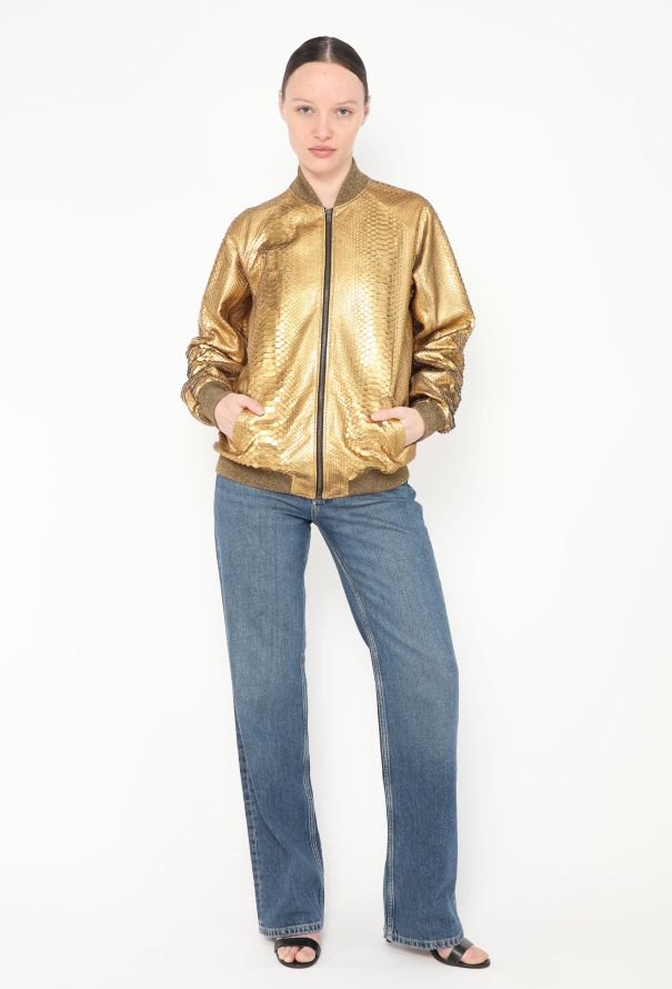 Saint Laurent S/S 2016 Python Bomber Jacket - 5