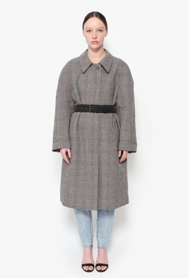 Prada F/W 2018 Belted Houndstooth Coat - 1