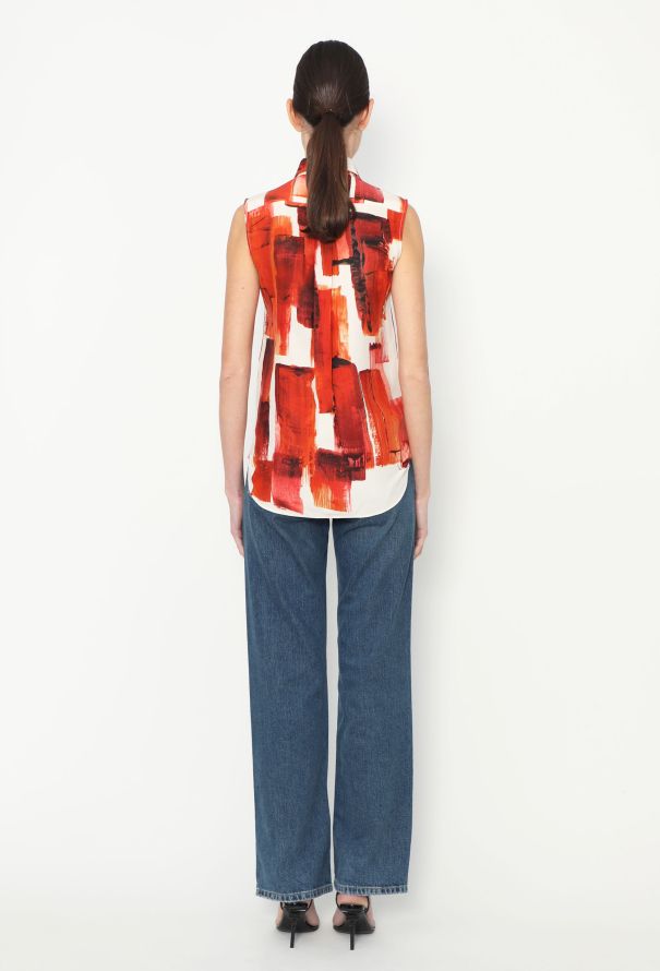 Céline S/S 2014 Printed Silk Blouse - 6