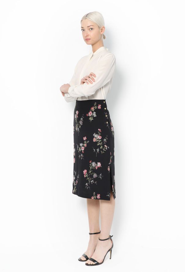Céline Floral Silk Triomphe Skirt - 3