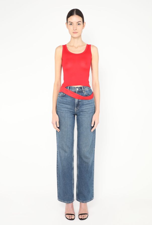 Helmut Lang Rare S/S 1997 Asymmetrical Belted Tank - 3
