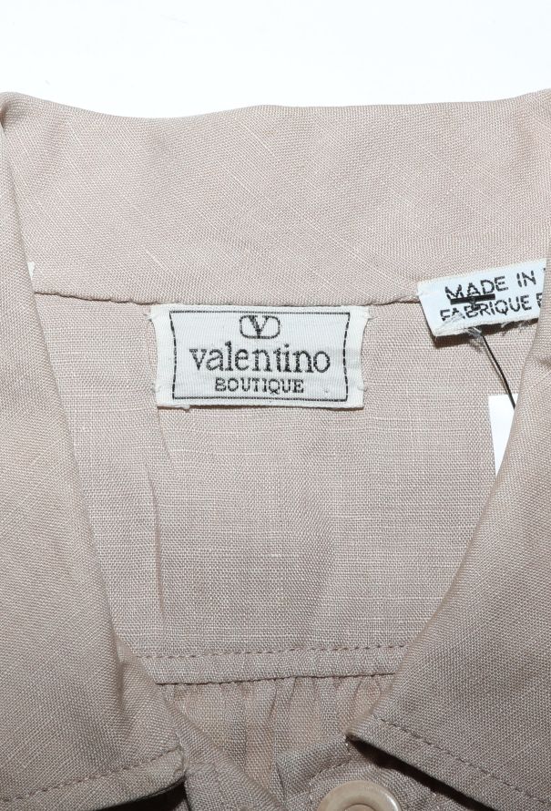 Valentino Vintage Ruched Linen Blouse - 5