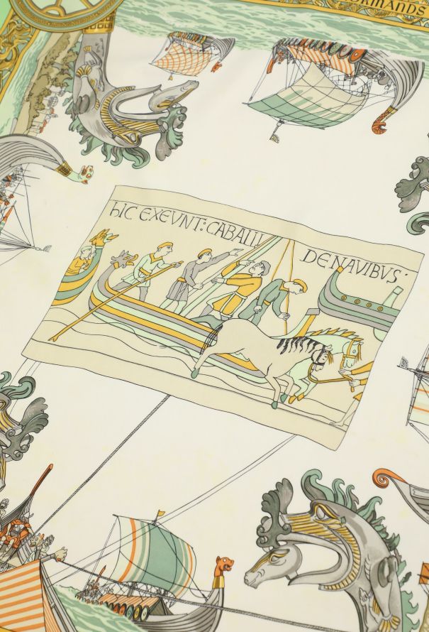 Hermès 'Les Normands' 90cm Silk Carré, 1971 - 4