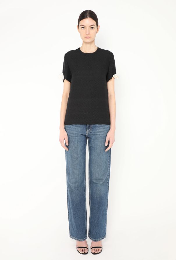 Chanel 2020 Camelia Brooch Silk Top - 2