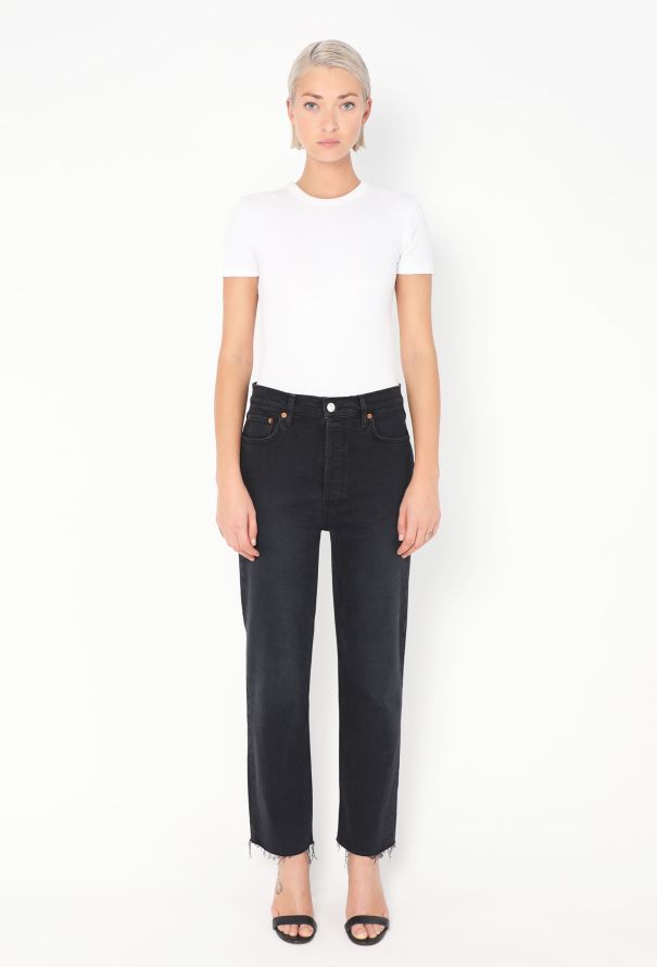 Re/Done '70s Stove Pipe' Jeans Black - 1