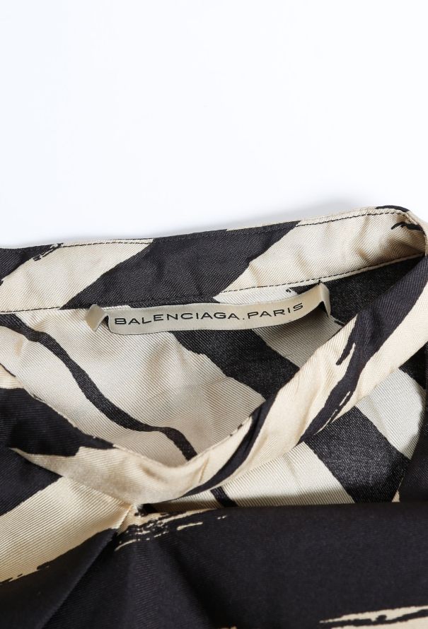 Balenciaga 2012 Zebra Printed Silk Blouse - 4