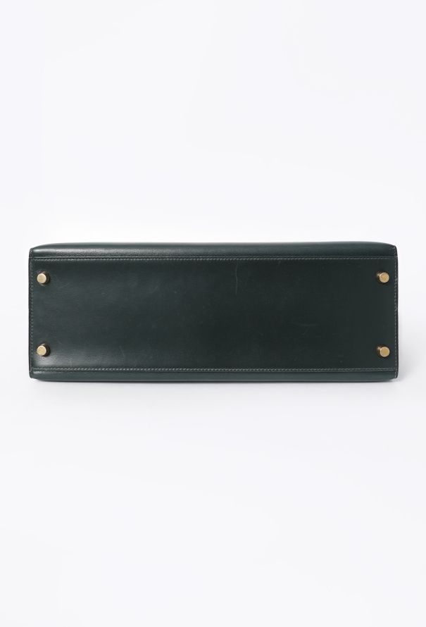 Hermès Vintage Vert Foncé Box Kelly Sellier 32 - 8