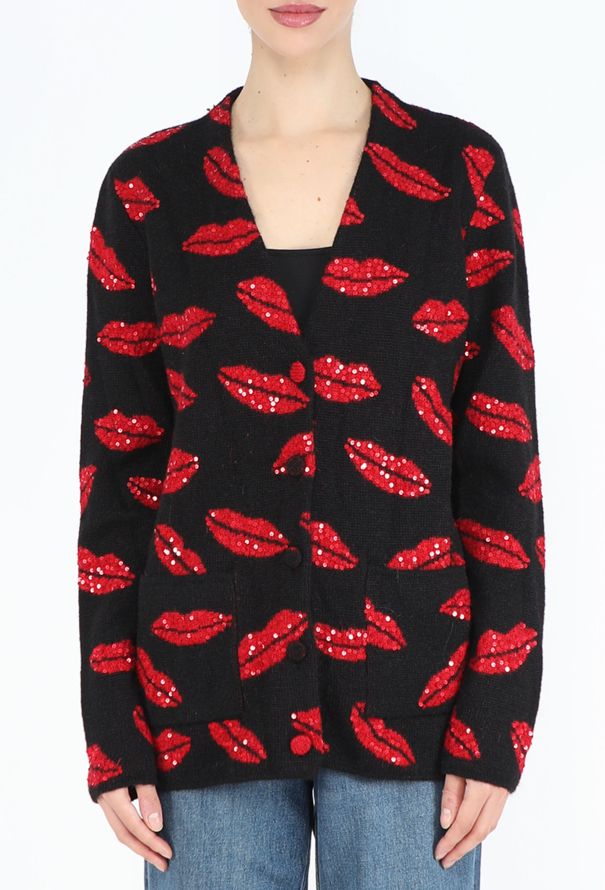 Saint Laurent 2016 Sequin Lip Mohair Cardigan - 5