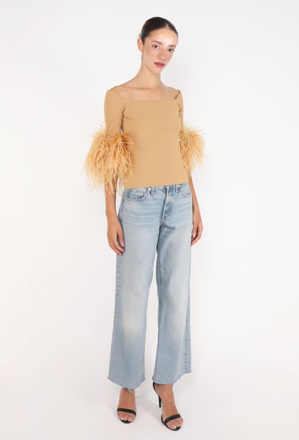 Saint Laurent Ostrich Feather Ribbed Top, S/S 2021 - 4