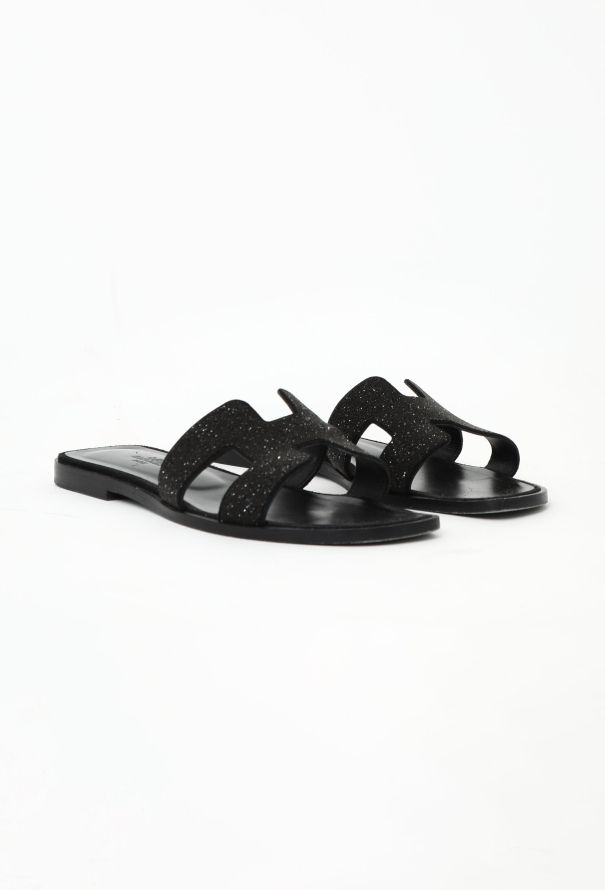 Hermès Embellished Leather Oran Sandals - 2