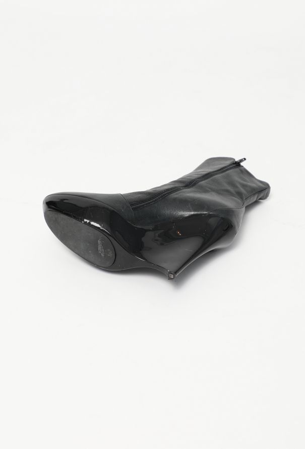 Balenciaga F/W 2004 Leather Wedge Boots - 7