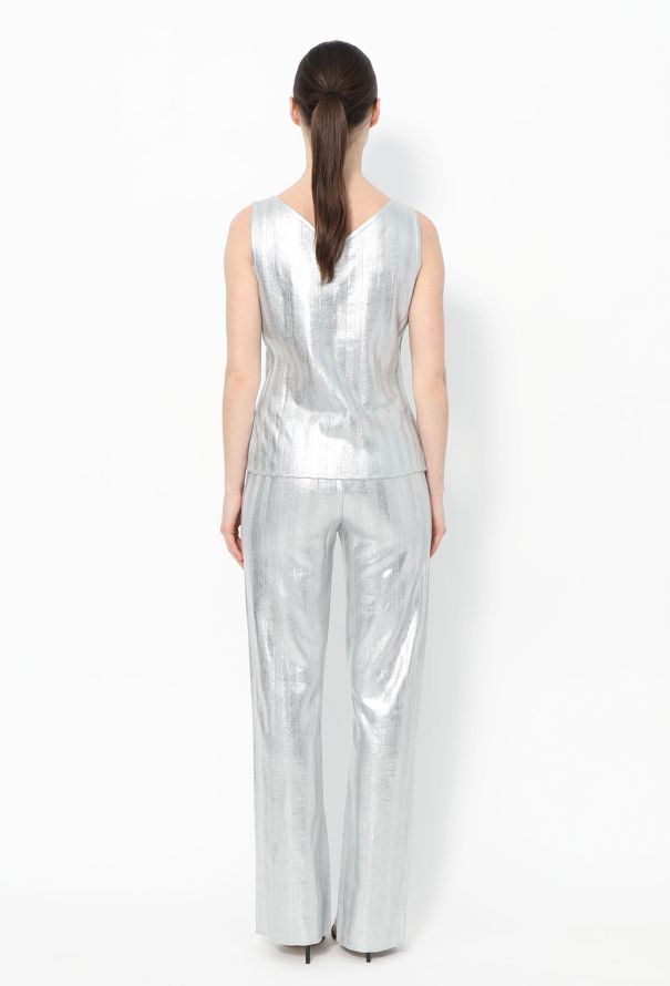 Thierry Mugler Metallic Striped Knit Ensemble – 2001 Couture Collection - 3
