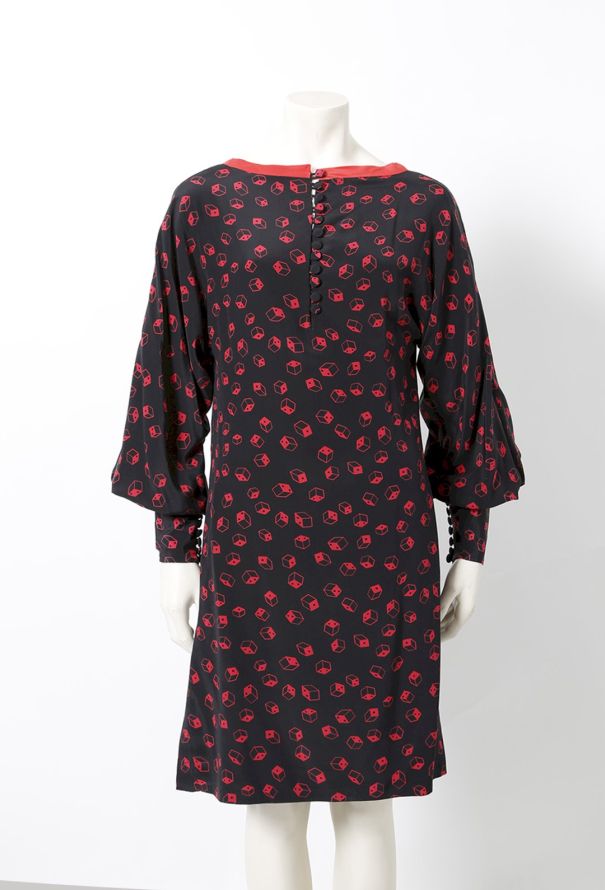Exquisite Vintage 80's Couture Dice Print Ensemble - 6