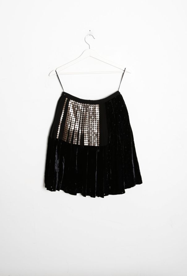 Balenciaga 2009 Sequin Cut-Out Velvet Skirt - 7